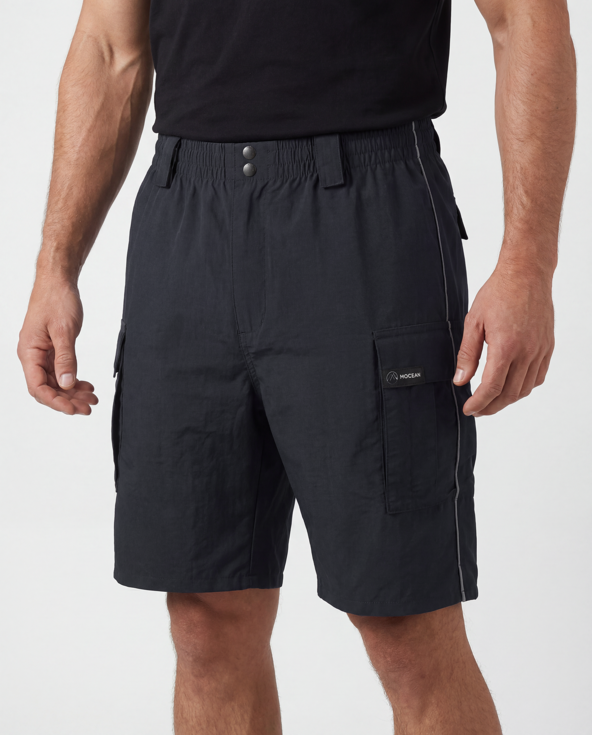 Mocean 1081 Piping Tactical Short Quick-Dry & Water-Repellent, Lightweight Mens Cargo Shorts Stretchable Work Shorts for Men