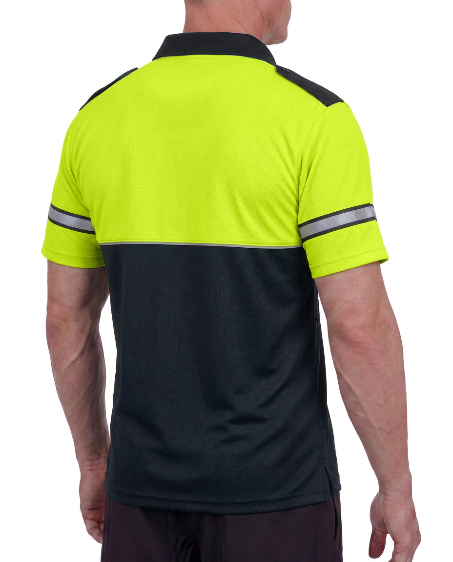 Mocean 354 Two-Tone Metro Piqué Polo Shirt, Hi Vis Shirts for Men, High Visibility Security Polo Shirt, Safety Shirts for Men