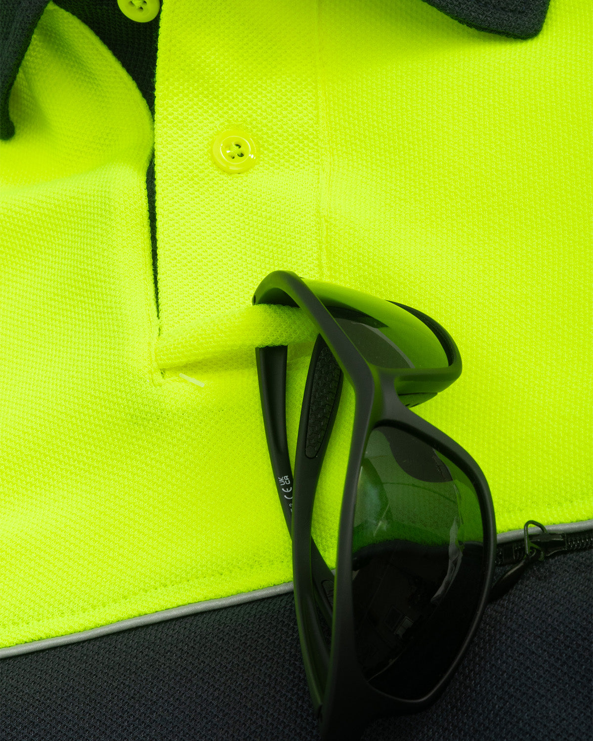 Mocean 354 Two-Tone Polo Safety Shirt for Men with Reflective Sleeves