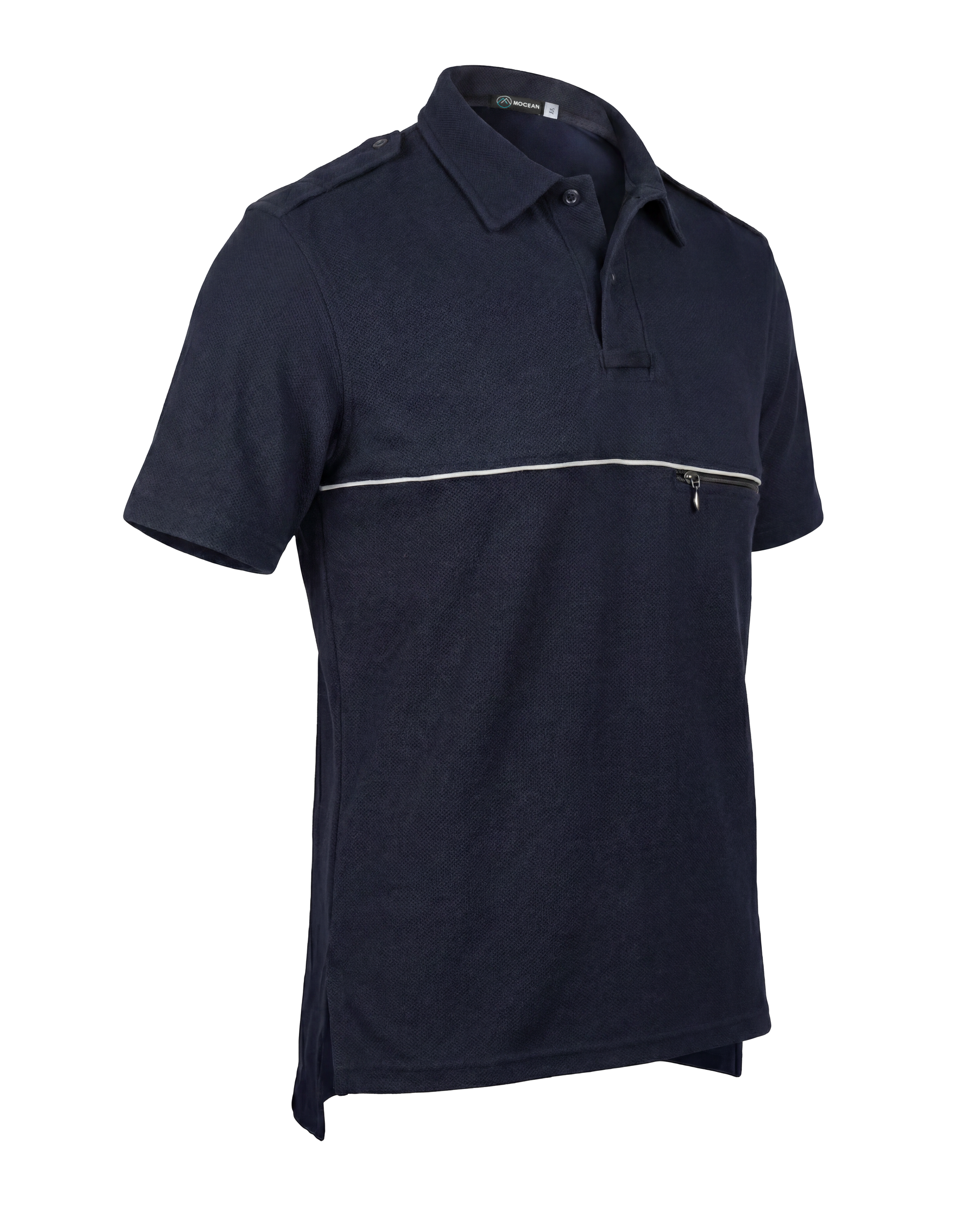 Mocean 354 Two-Tone Polo Safety Shirt for Men with Reflective Sleeves