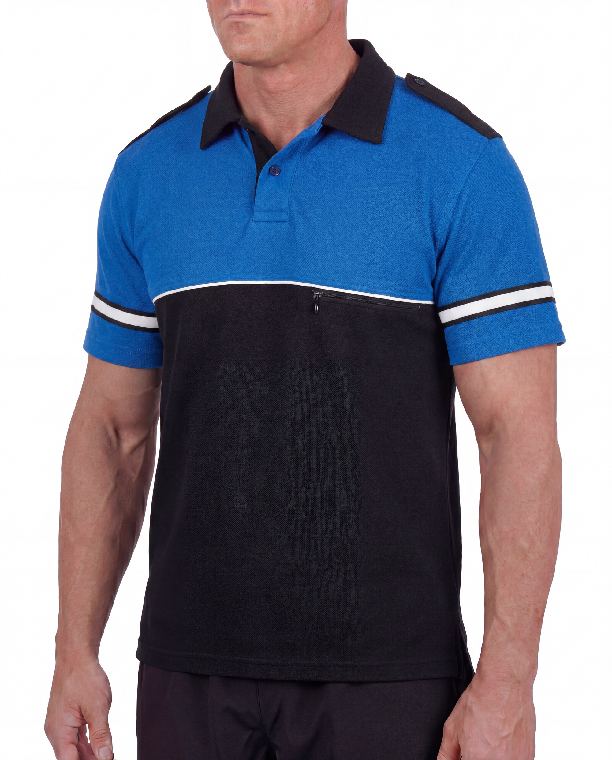 Mocean 354 Two-Tone Polo Safety Shirt for Men with Reflective Sleeves