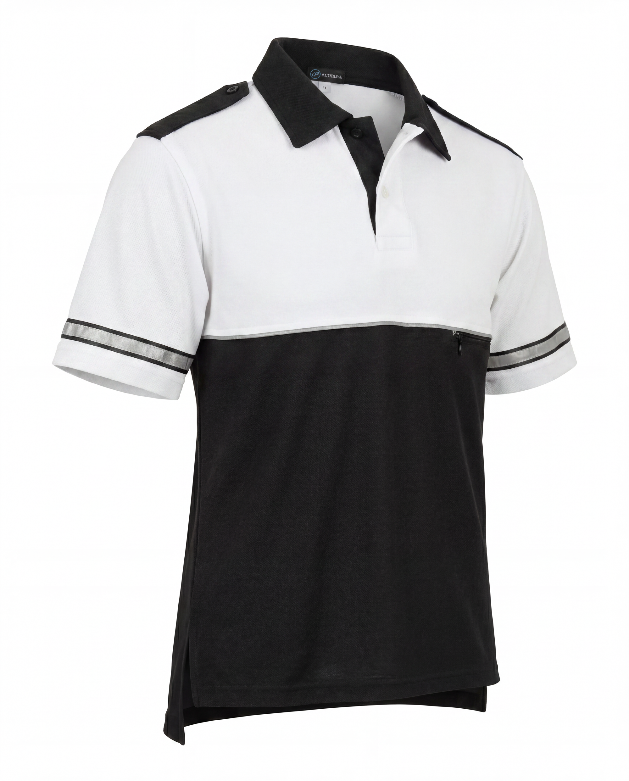 Mocean 354 Two-Tone Polo Safety Shirt for Men with Reflective Sleeves