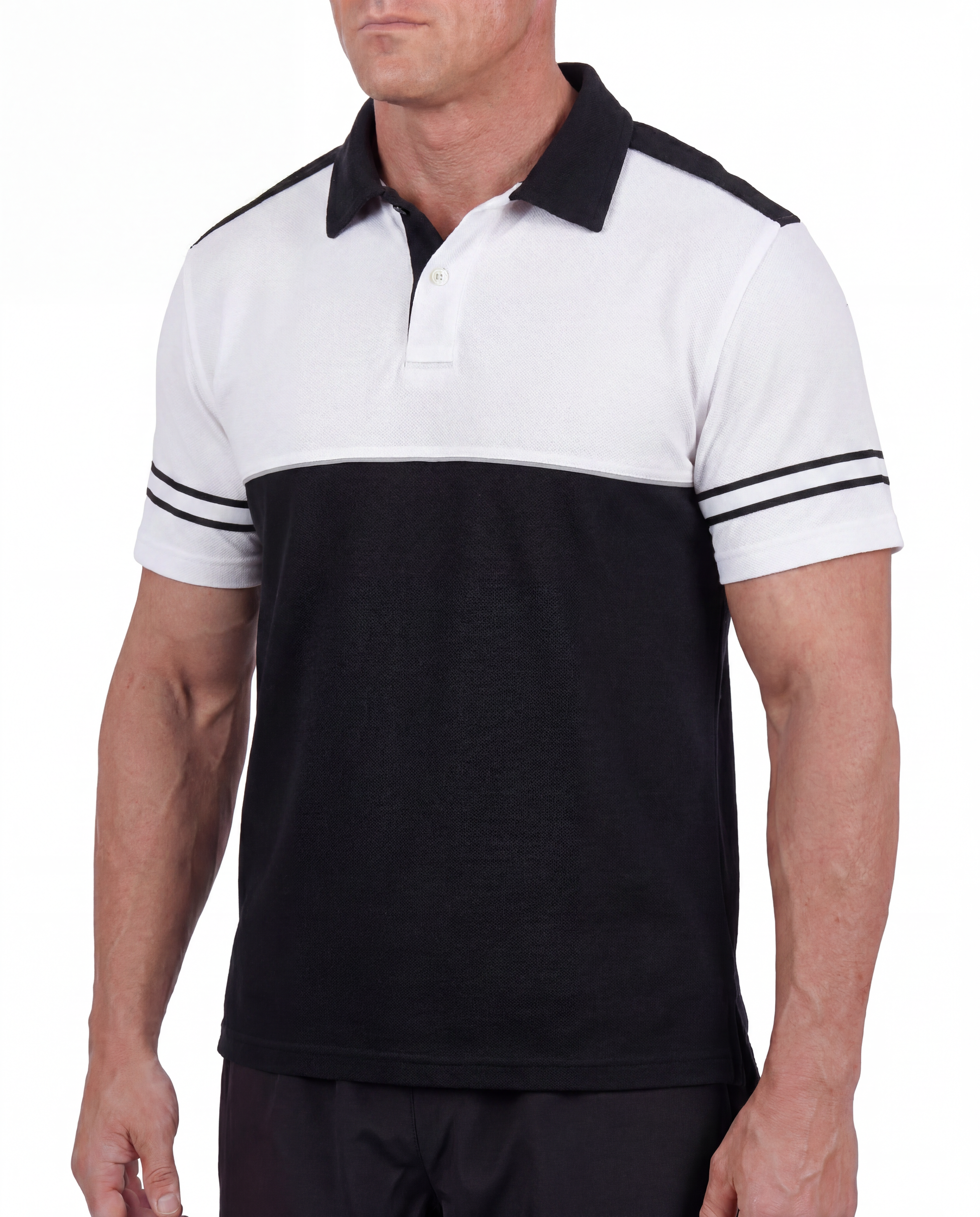 Mocean 354 Two-Tone Polo Safety Shirt for Men with Reflective Sleeves