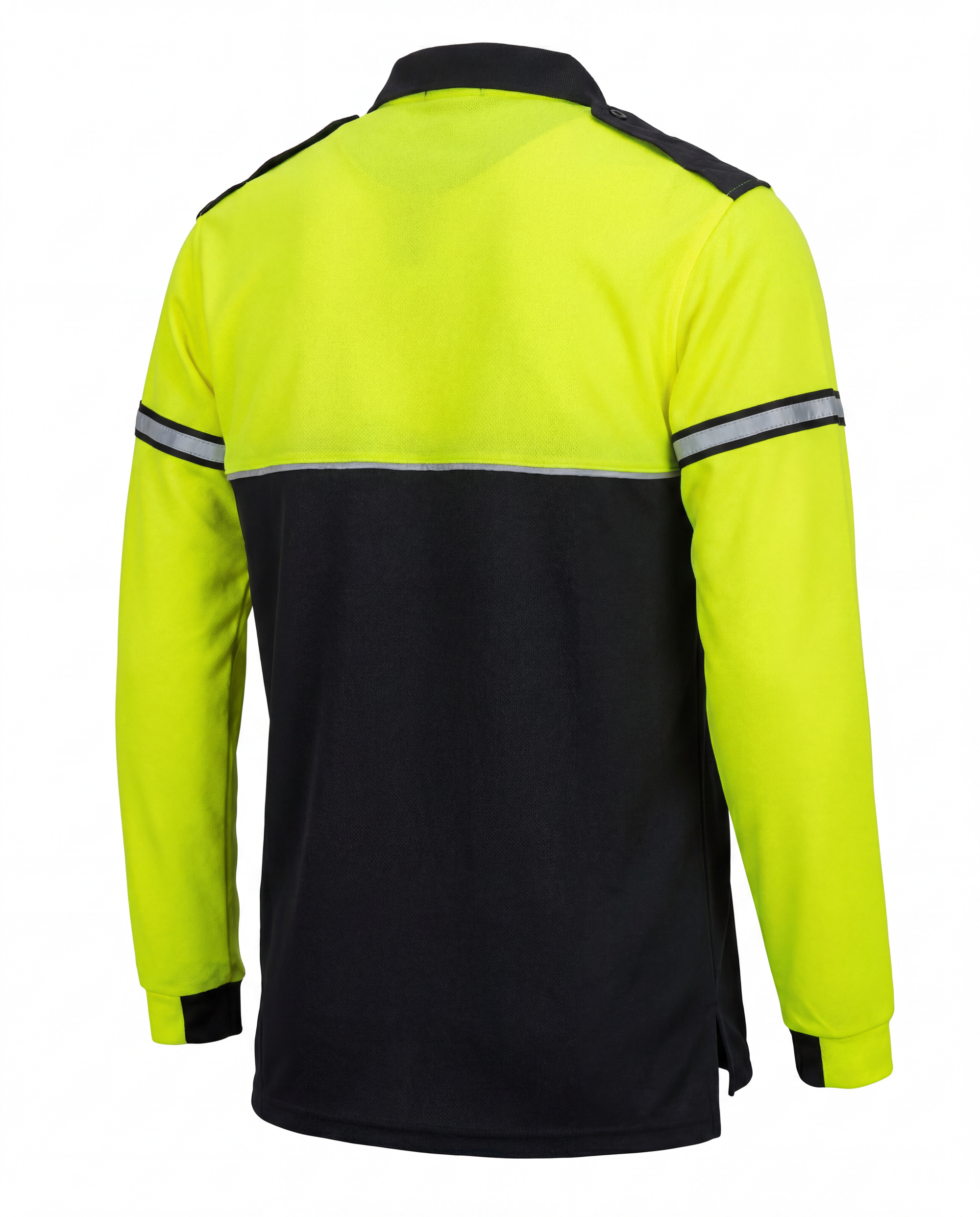 Mocean 355 Two-Tone Metro Piqué™ Long Sleeve Polo Shirts for Men Tactical, Reflective Shirts for Men & Collared Shirt for Men
