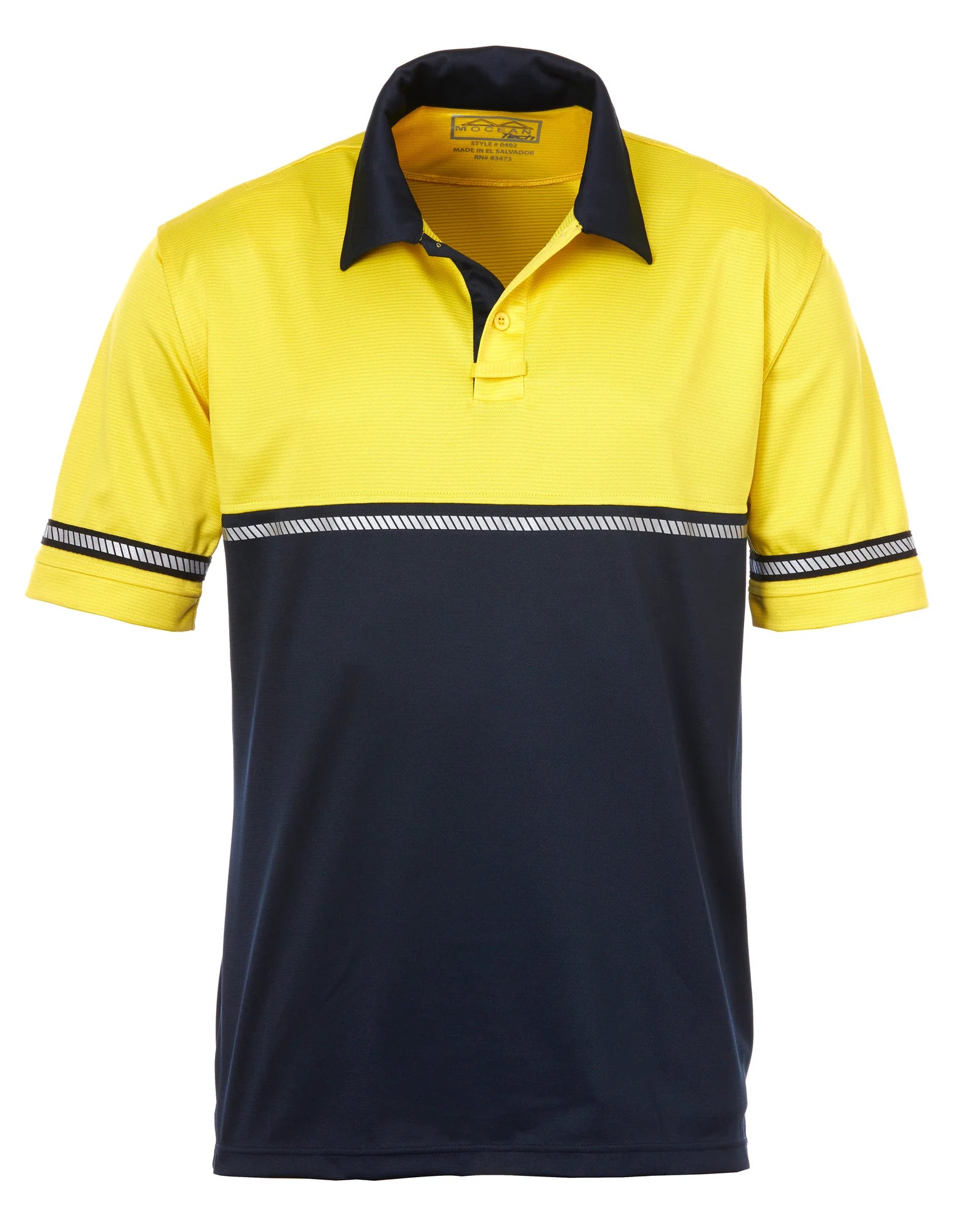 Mocean 402 Men’s Tech Mesh Polo Shirt Reflective Safety Uniform Tactical Shirt   Anti-Odor Hi Vis Shirts for Men